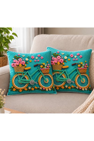 GÖN EV ve OTEL TEKSTİLİ Gön Ev Tekstili Double-Sided Patterned Decorative 2-P...