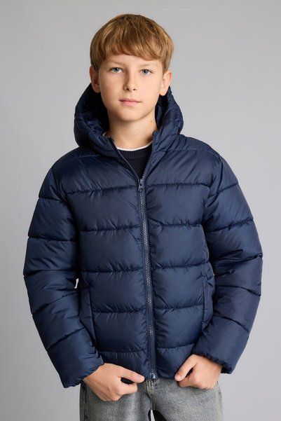 DeFacto Water Repellent Hooded Zippered Inflatable Coat for Boys A1875A825Au