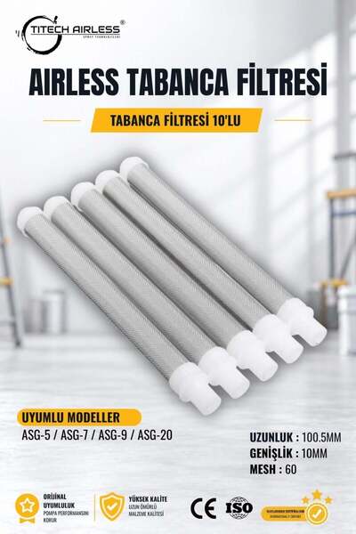 Titech Airless Sprey Teknolojileri Tabanca Filtresi 60 Mesh 10'lu