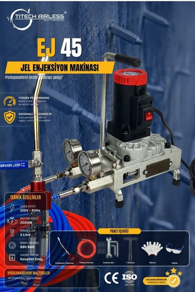 Titech Airless Sprey Teknolojileri EJ-45 Çift Emişli Uzaktan Kumandalı Jel Enjeksiyon Makinası