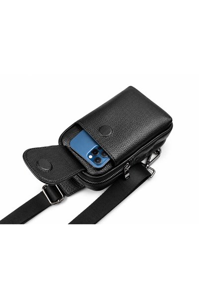 deri,se club Men's Black Shoulder Bag Chest Bag Body Bag Handbag