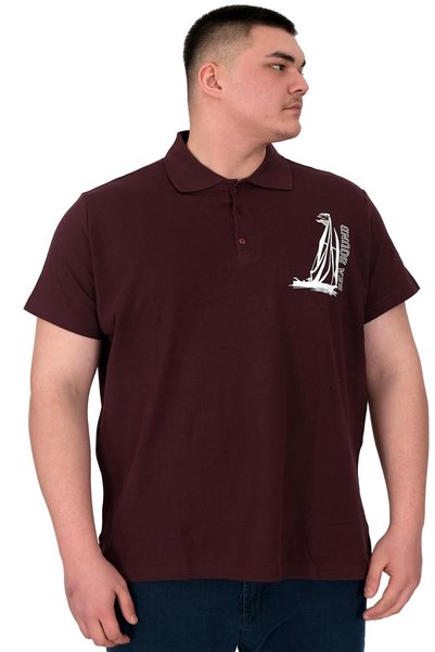 ModeXL Fashion XL Large Size Men's T-Shirt Polo Sea Bound U25303 Plum