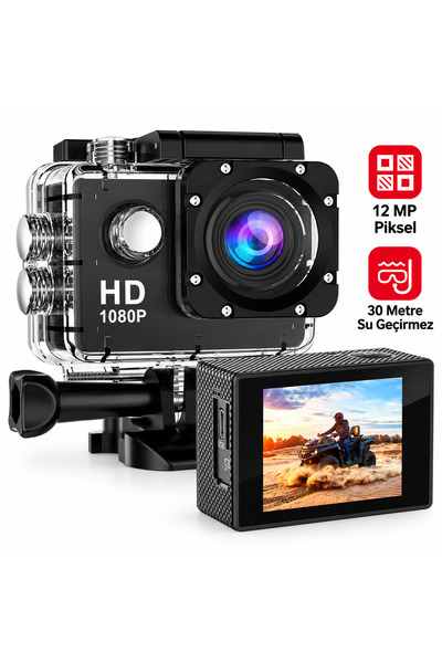 BLUE İNTER 1080p Hd Dijital Suya Dayanıklı Aksiyon Kamera