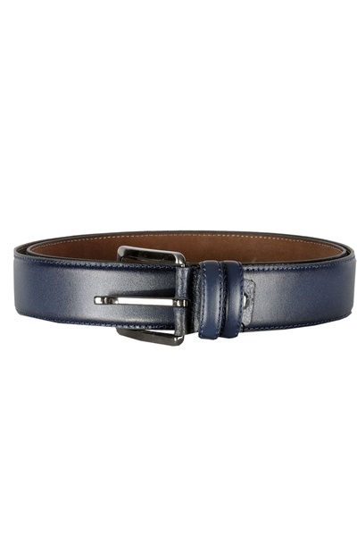 ModeXL Model XL Kaiš 4 cm ravna dvostruka Koža 4078 tamnoplava