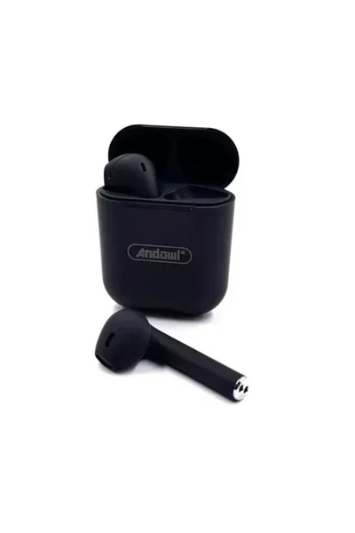 Andowl Ασύρματα ακουστικά Bluetooth με θήκη φόρτισης BQS13 σε μαύρο χρώμα