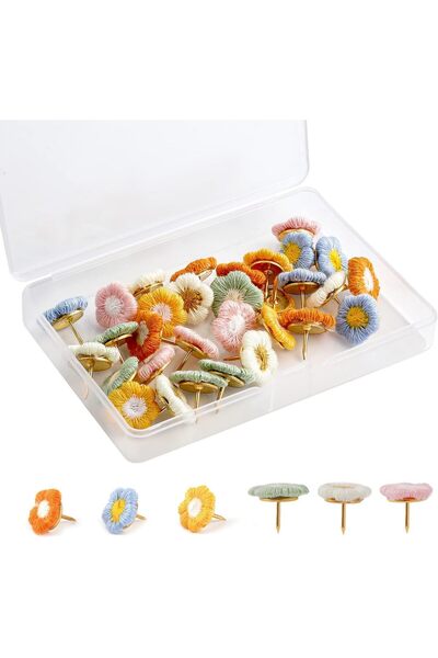Generic Flower Push Pins, Flower Thumb Tacks Decorative Push Pins Bulletin Bo...