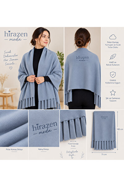 Hirazen Moda Kişiye Özel İsim Nakışlı Polar Şal, Kafe Restoran İşletme Şalı, ...