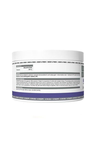 Ultrasupps Ultra Gold Beta-Alanine, Strawberry Flavor, 200 g