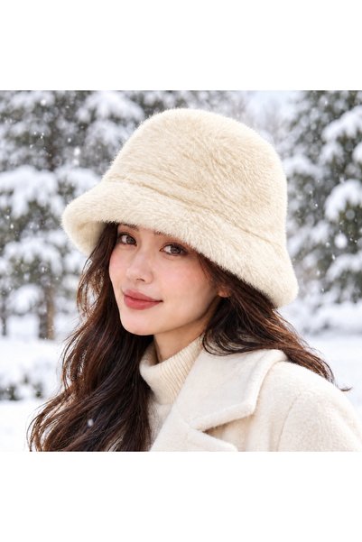 moda nokta pălărie tip găleată din angora, produs elegant și la modă pentru i...
