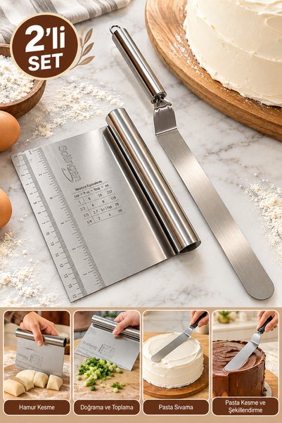 Solingen Pasta Sıvama Spatulası Ve Çelik Spatula Hamur Kazıyıcı