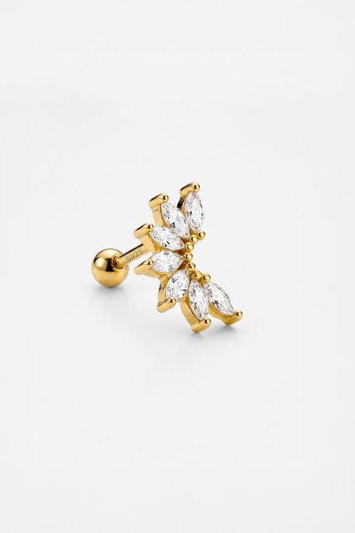 So CHIC... Tiara 18 Ayar Sarı Altın Kaplama Gümüş Conch-Helix Piercing