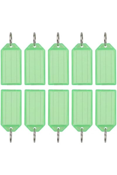 Generic 50 Pcs Durable Plastic Key Tags with Split Rings & Blank Paper Insert...