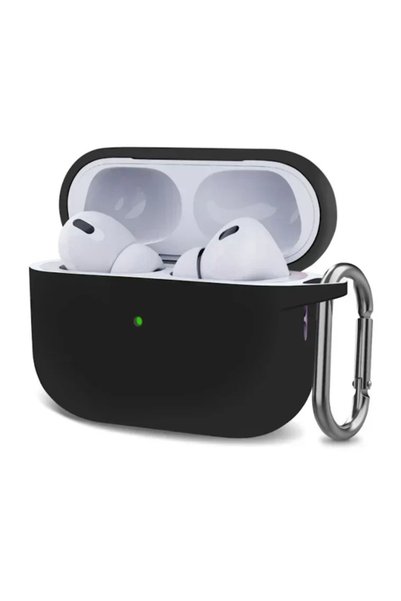 Apple Θήκη σιλικόνης με γάντζο για Airpods Pro 2nd Gen σε μαύρο χρώμα
