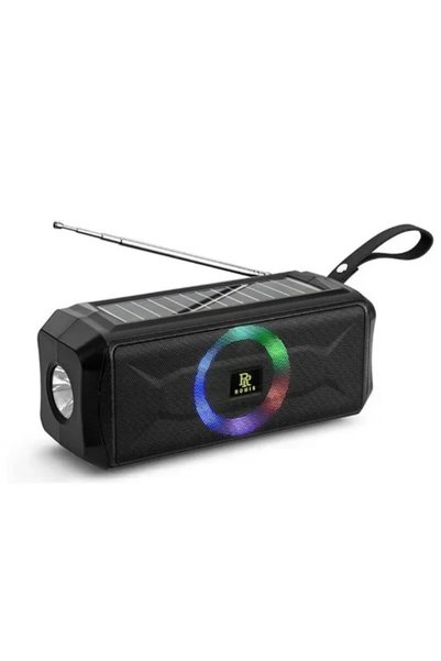 OEM Φορητό ασύρματο ηχείο Bluetooth με φακό και ηλιακό πάνελ φόρτισης - μαύρο...