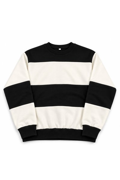 MITHRAS OUTDOORS Unisex Parted Black-White 3-Thread Crew Neck Sweatshirt Prin...