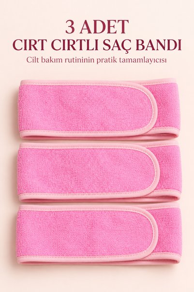 LUNGA VİTA Velcro Hair Band Cotton Towel Suitable for Makeup and Spa Use