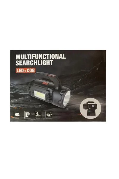 OEM Πολυλειτουργικός φακός LED+COB Multifunctional Searchlight σε μαύρο χρώμα