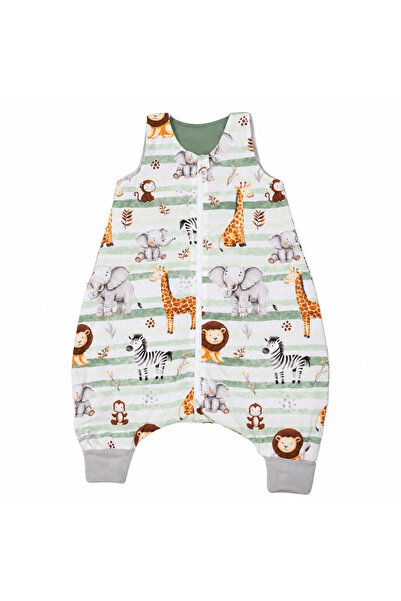 Kidizi Sac de dormit cu picioare copii Safari Green 6-18 luni – 1 TOG, manset...