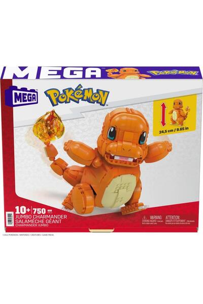 mattel Set de construcție Pokémon Mega Construx Jumbo Charmander, 750 de piese