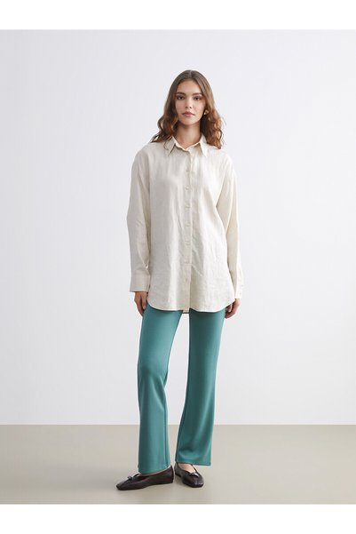 LC Waikiki سروال رياضي نسائي من NEVAVM Farkılly LCW Modest Green Interlock بق...