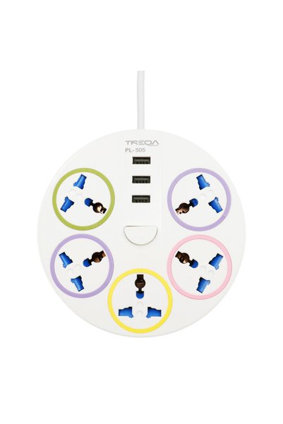 OEM Πολύπριζο ασφαλείας 5 θέσεων EU/UK/US/CN με διακόπτη, 3 θύρες USB και καλ...
