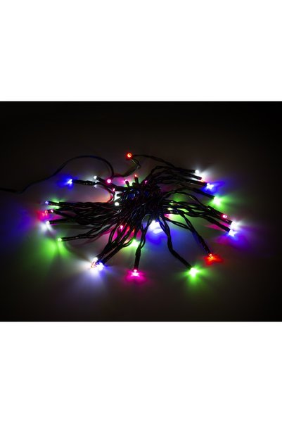 OEM Χριστουγεννιάτικα λαμπάκια γιρλάντα 40 LED πολύχρωμα με μαύρο καλώδιο 3m ...