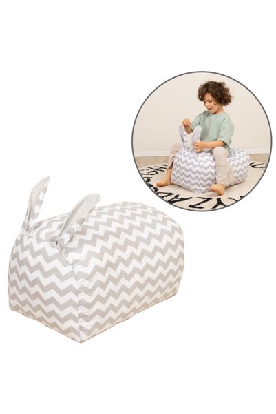 Kidizi Bunny Zig Zag children's pouf - for playing, relaxing and reading