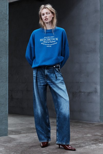 Pull & Bear Hitchcock grafikli oversize sweatshirt