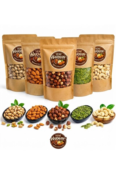 Yeni Harmancı 5'li Lüks Karışık Kuruyemiş Avantaj Paketi 2.5 kg(500 Gr. Çiğ B...