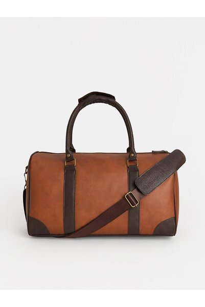 LC Waikiki حقيبة رياضية للرجال من LCW ACCESSORIES ذات مظهر جلدي بني مع تفاصيل...