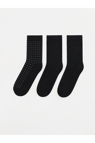 LC Waikiki Lcw Eco Black Men's Socks with Nevavm Difference