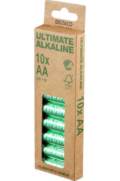 OEM Αλκαλικές μπαταρίες AA LR6 10 τεμάχια Ecolabel ULT-LR6-10P Deltaco Ultimate