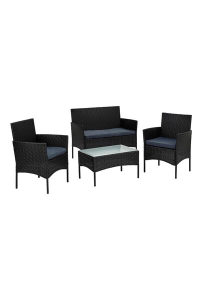STILISTA Set mobilier gradina, poliratan, negru