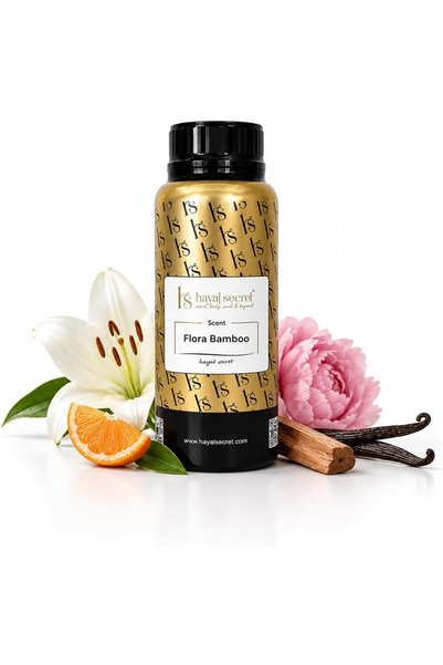 Hayat Secret Flora Bamboo Aroma Oil 500ml | Premium Citrus Floral Musky Essential Oil Blend with Tangerine, Bergamot, Lily, Peony, Vanilla & Musk | Long Lasting Home Fragrance Diffuser Oil