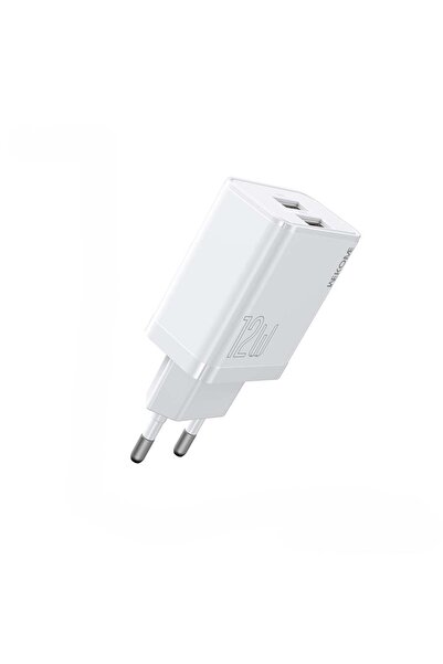 OEM Φορτιστής ρεύματος 12W με 2 θύρες USB - λευκός WEKOME WP-U58