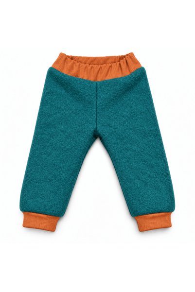 Kidizi Pantaloni din lana fiarta pentru copii 2-3 ani ocean– dublati cu bumba...