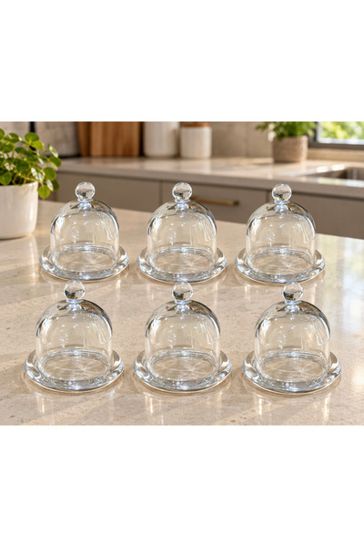 AR HOME طقم أوعية تقديم زجاجية صغيرة من 6 قطع