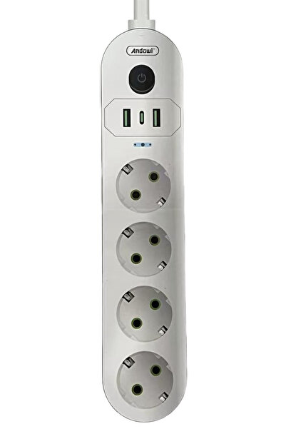 OEM Πολύπριζο 4 θέσεων με 2 θύρες USB και διακόπτη 2m 2200W Q-PX460