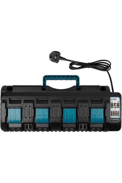 Generic شاحن سريع DC18SF بقوة 14.4 فولت/18 فولت مع 4 منافذ USB لبطاريات ماكيت...