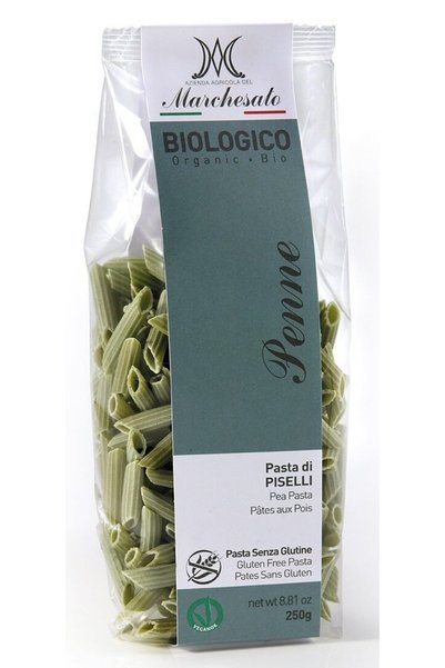 Marchesato Penne din mazare verde fara gluten, bio, 250g