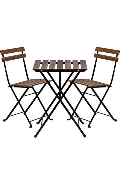 STILISTA Set mobilier gradina acasa 3 piese, lemn/metal, lemn