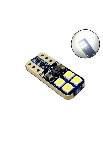 OEM T10 LED W5W 12V - 24V 8 SMD Canbus 360LM 2W ψυχρό λευκό 6500K 1 τεμάχιο