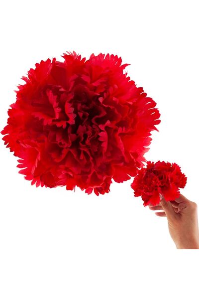 Martom garoafă artificială, cap de floare, roșu, pentru aranjamente florale, ...