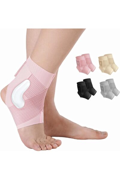 Generic Pair of Compression Ankle Brace for Men and Women, Adjustable Wrap wi...