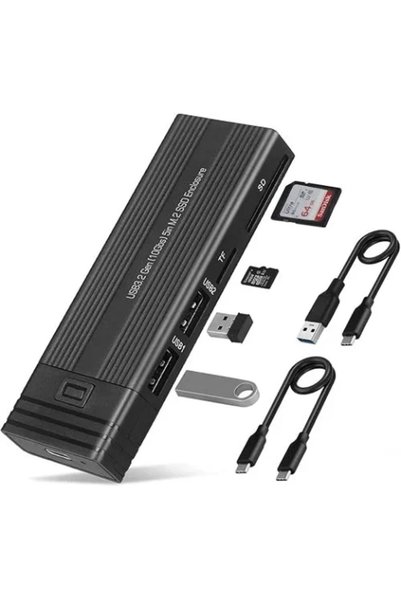 Andowl Εξωτερική θήκη για σκληρό δίσκο Μ.2 USB 3.2 (USB HUB + Card Reader) M182