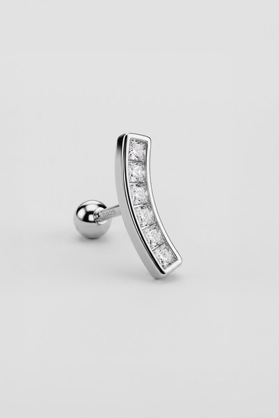 So CHIC... Mira 18 Ayar Beyaz Altın Kaplama Gümüş Conch-Helix Piercing
