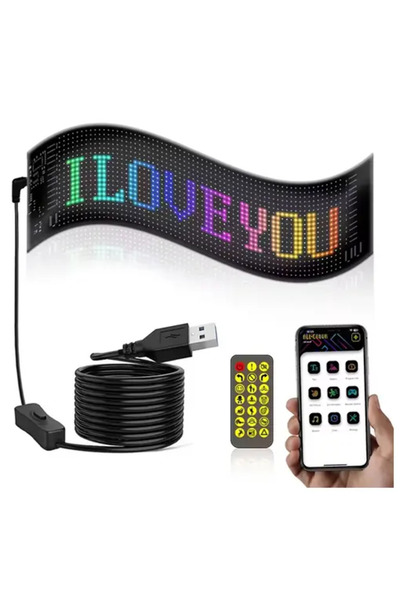 OEM Εύκαμπτη LED Πινακίδα RGB Αυτοκινήτου Bluetooth με Κινούμενες Εικόνες και...