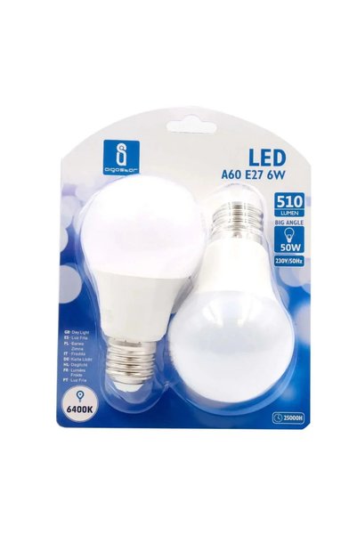 OEM LED λάμπα Aigostar A60 E27 6W 6400K 2 τεμάχια