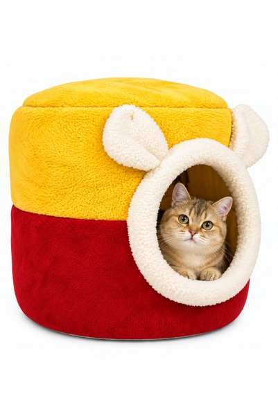 Nerotex Kulaklı Peluş Kedi Evi