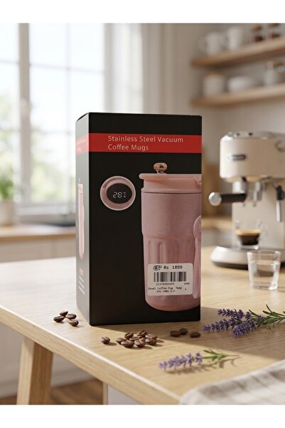 ARDSU Çelik Bardak Termos Mug Kupa 400ml Isı Göstergeli Paslanmaz